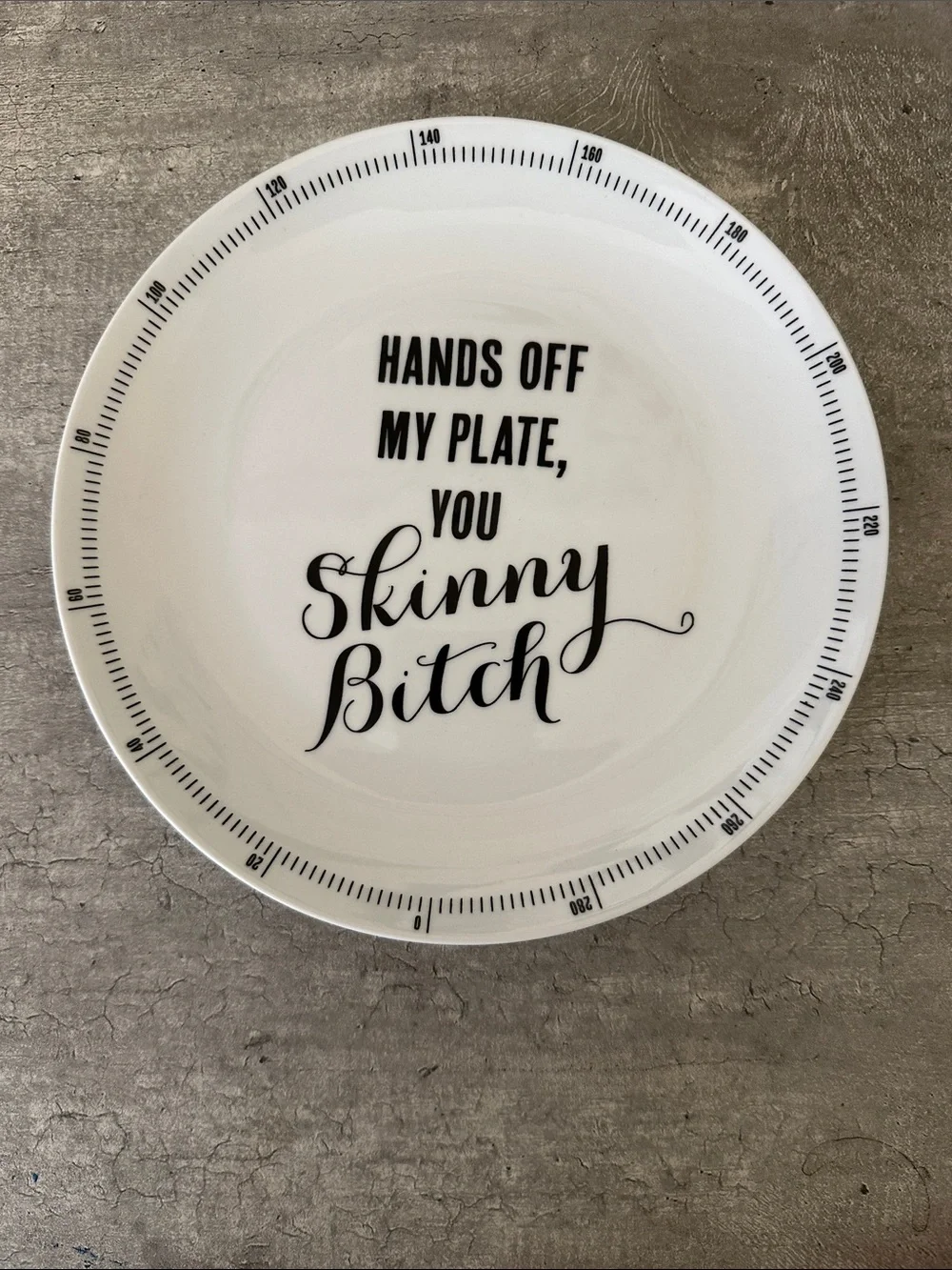 Z Gallerie White Porcelain “Wait For Dessert “ Set Of Four 7.5” Plates